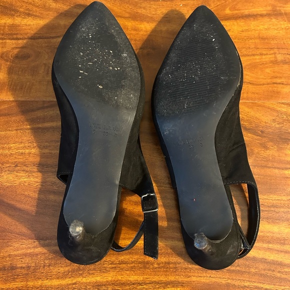 Primark black heels US size 8, sling back and pointed toe - Picture 4 of 6